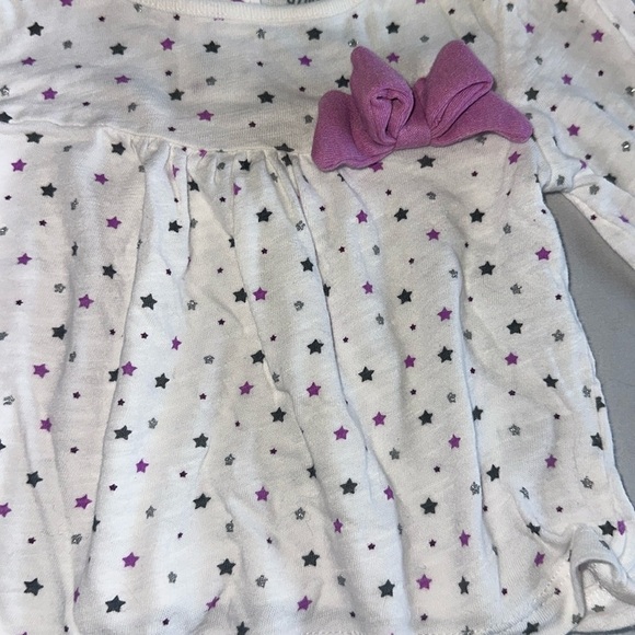 Gymboree = White and Purple Star Long Sleeve Tee - Picture 2 of 3